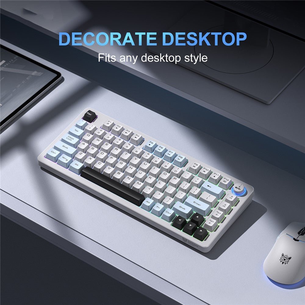 Onikuma MT501 81 Keys RGB Tri-Mode Membrane Keyboard (White)