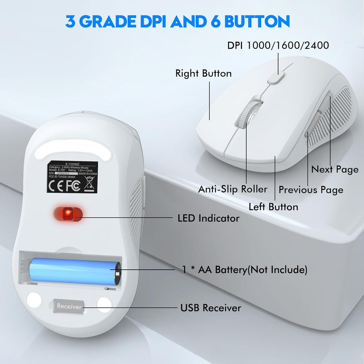 E-YOOSO E-787 Wireless Keyboard & Mouse Combo (White)