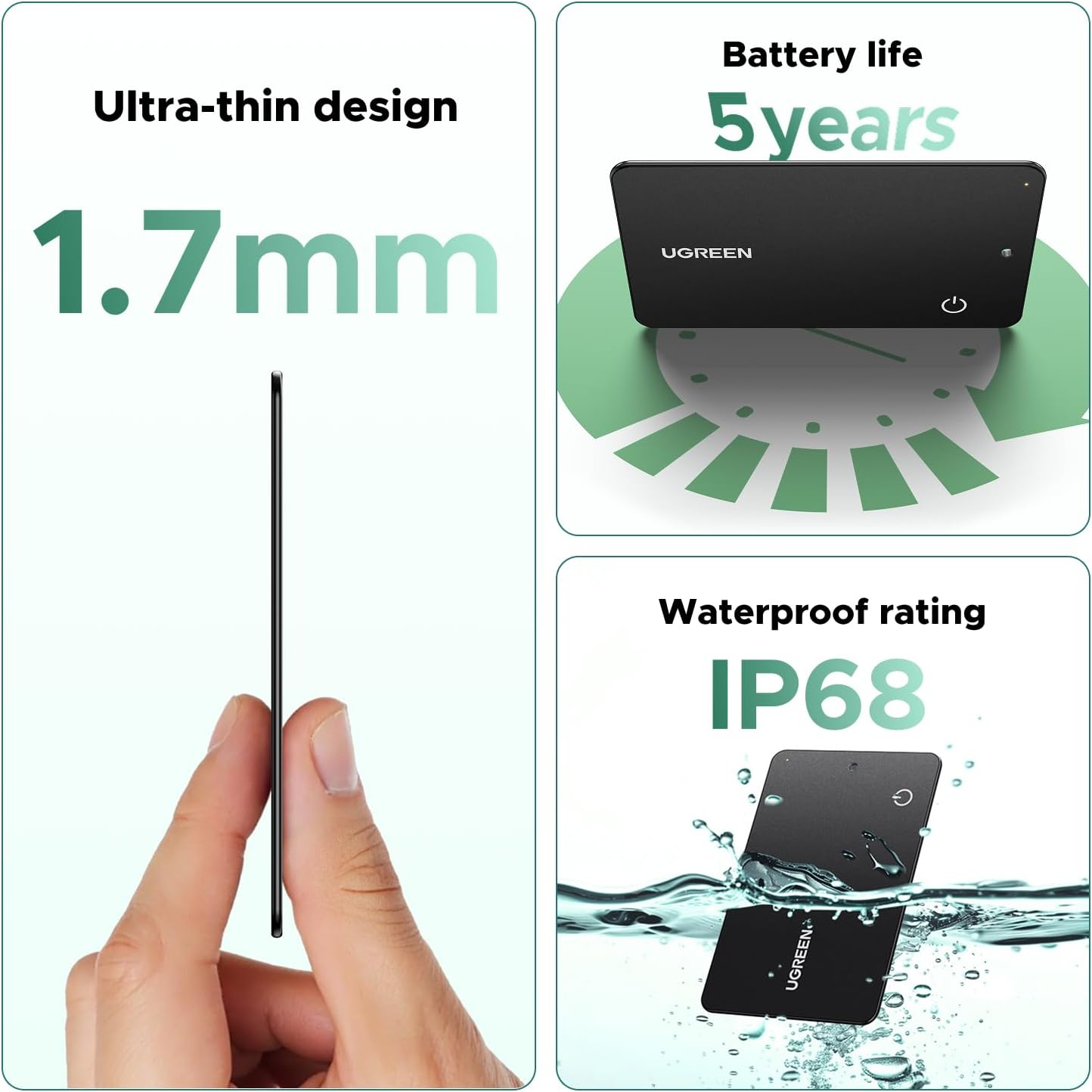 Ugreen Finder Slim Pro for Apple & Google (Black) (CM915/75644)