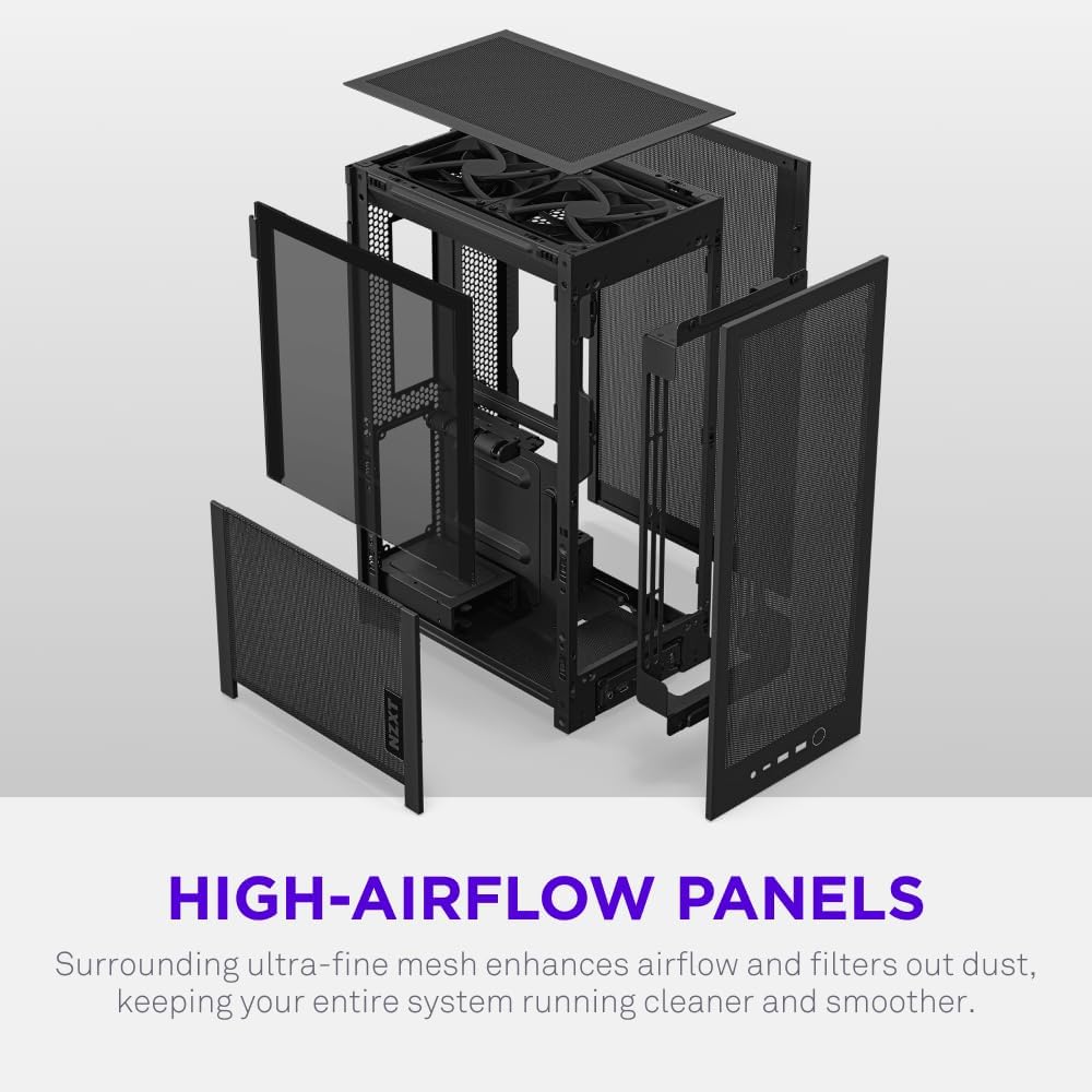 NZXT H2 Flow 2026 Mini-ITX Airflow Case (Black) (CI-H21FB-01)