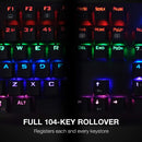 E-Yooso K-600 Rainbow Light 104 Keys Wired Mechanical Keyboard Black