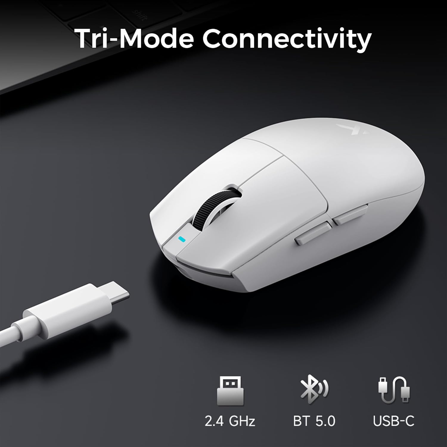 MCHOSE G3 V2 Wireless Gaming Mouse (Black, Blue, White)
