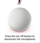 Amazon Echo Dot 5th Gen Smart Speaker With Clock & Alexa (Glacier White)