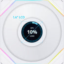 Lian Li Uni Fan TL Wireless LCD 120mm Reverse Blade Revolutionary ARGB Triple Fan (Black, White)