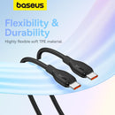Baseus Pudding Series Fast Charging Cable Type-C to Type-C 100W (Cluster Black) (1.2M, 2M) (P10355702111-00, P10355702111-01)