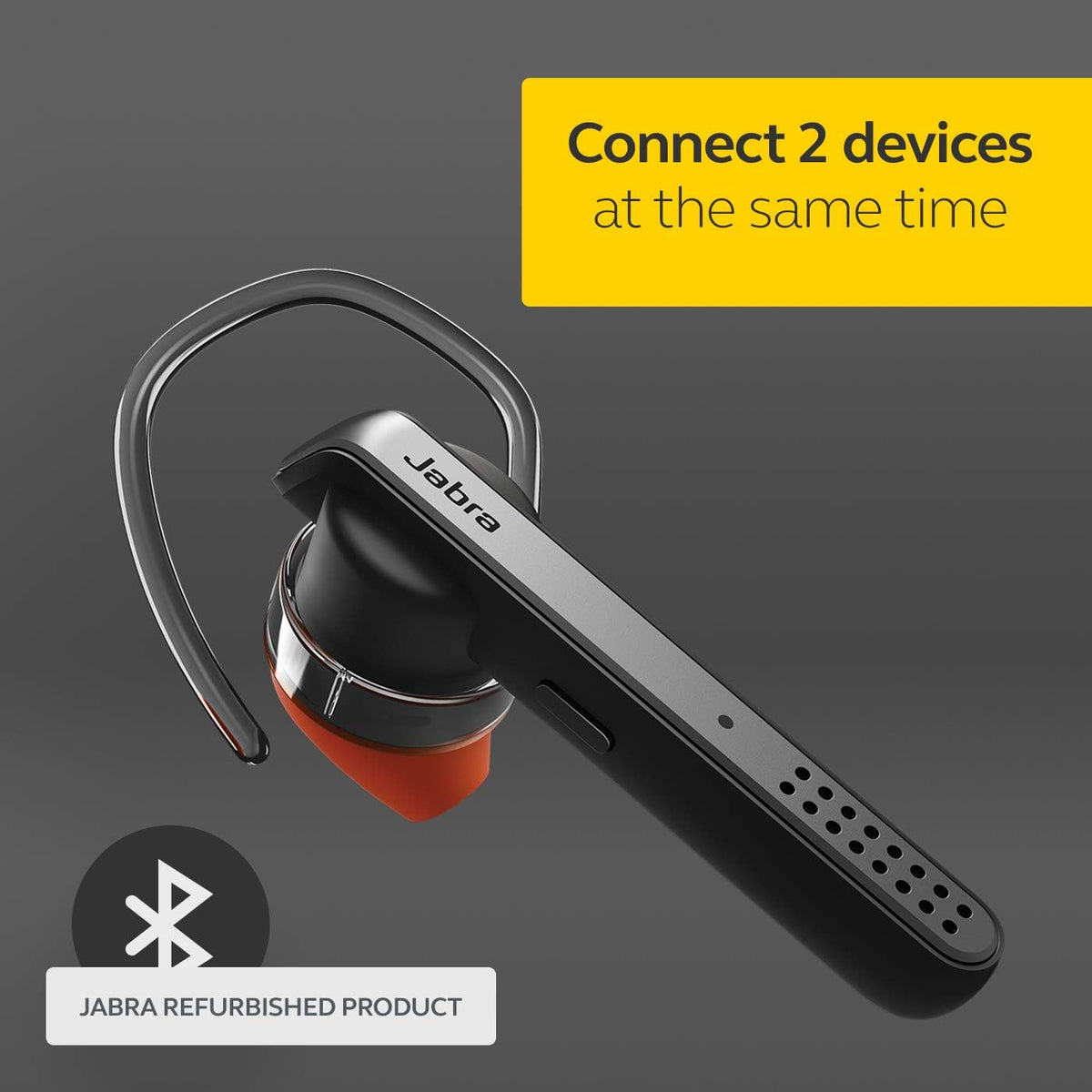 Jabra Talk 45 Mono Bluetooth Ear Hook Headset With 2 Noise-Cancelling Mirophones + Car Charger (Black)