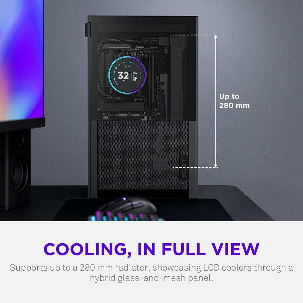 NZXT H2 Flow 2026 Mini-ITX Airflow Case (Black) (CI-H21FB-01)