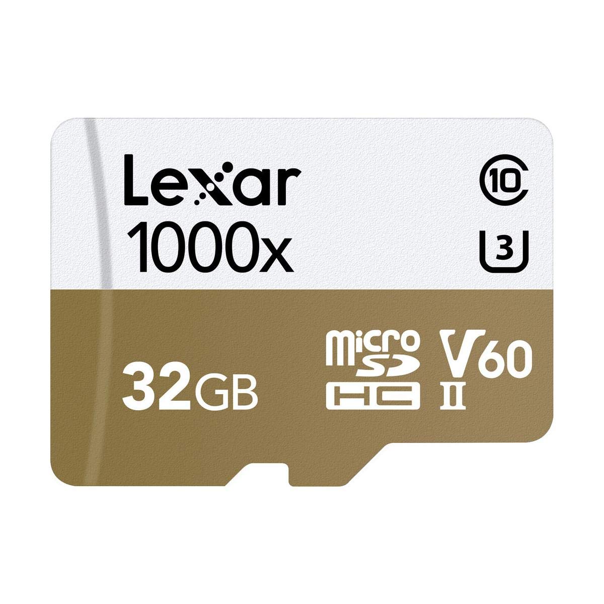 Lexar Professional 1000x 32GB microSDHC UHS-II C10 U3 V60 150MB/s Read Memory Card with Reader