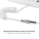 Redragon A115 Coiled USB-C Cable For Gaming Keyboard (White)