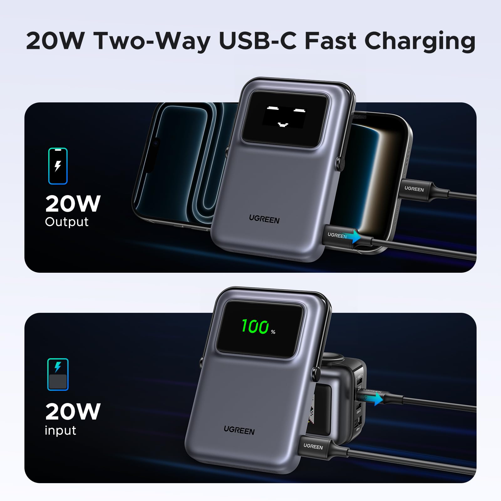 Ugreen Uno 10000mAh Mini Magnetic Wireless 20W Power Bank
