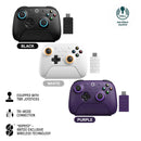 8BitDo Ultimate 2 Wireless Controller with TMR Joysticks, Switchable Hall Effect/Tactile Triggers, RGB Fire Ring, 8Speed Wireless Tech with Charging Dock for Windows/Android (81HE) (Black, White, Purple)