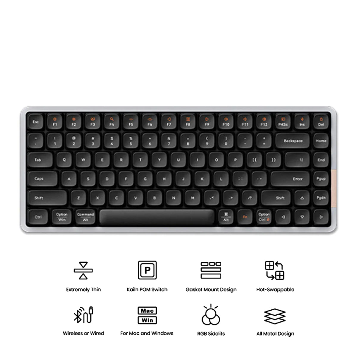 Lofree Flow 84 Keys Dual Mode Low Profile Mechanical Keyboard (Black)