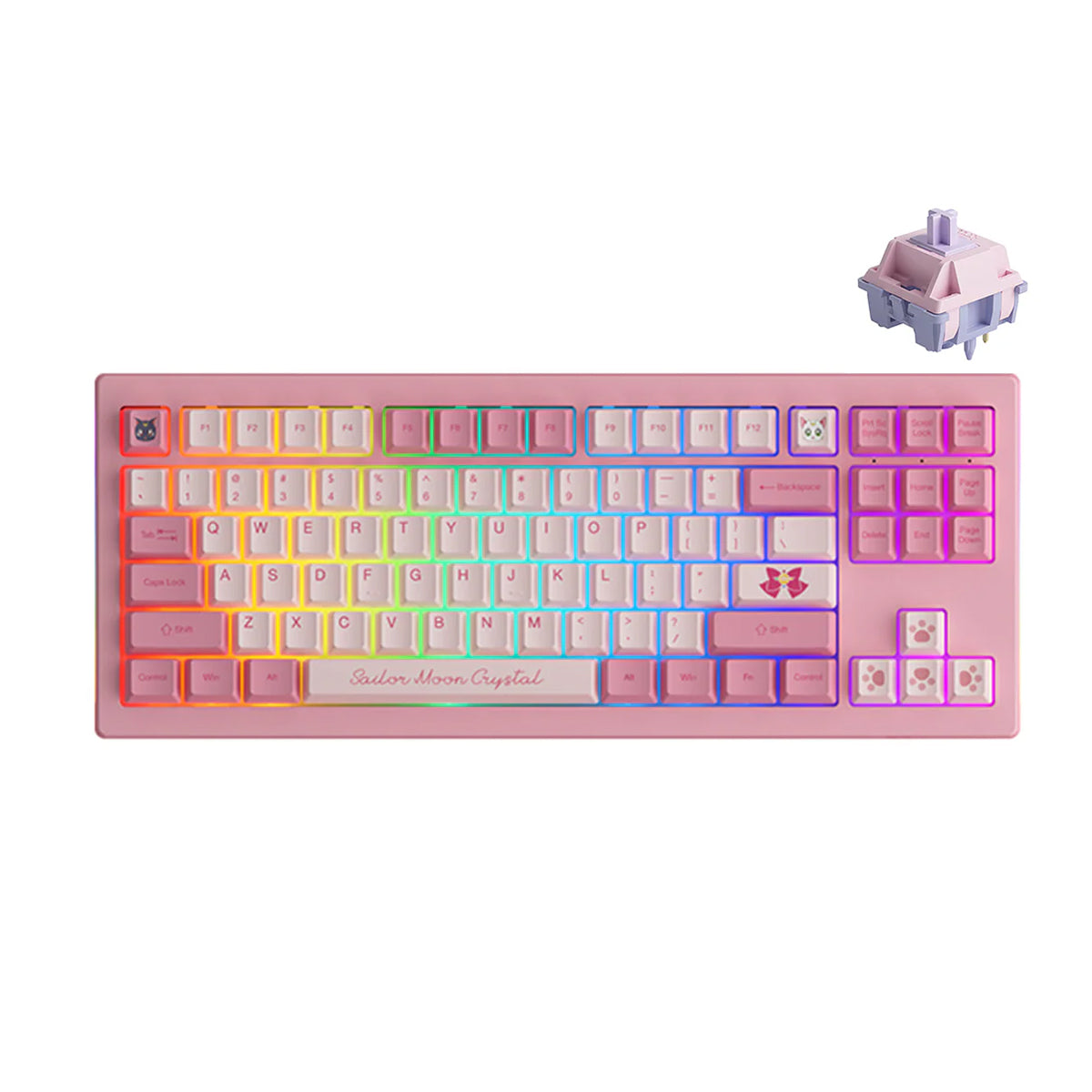 Akko Sailor Moon Crystal 5087B V2 Multi-Modes RGB Mechanical Keyboard Gasket Mount (Akko Fairy Switch)