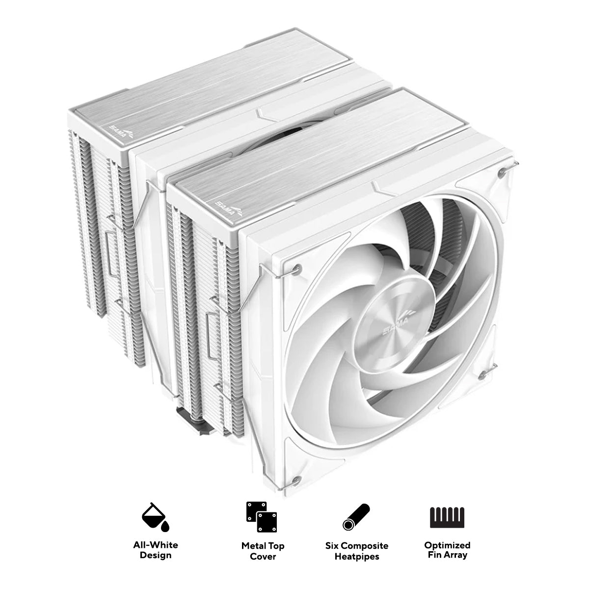Sama A60 Dual Tower with 2x120mm Fans CPU Cooler (White) (A60-WHWNNXOX-G)