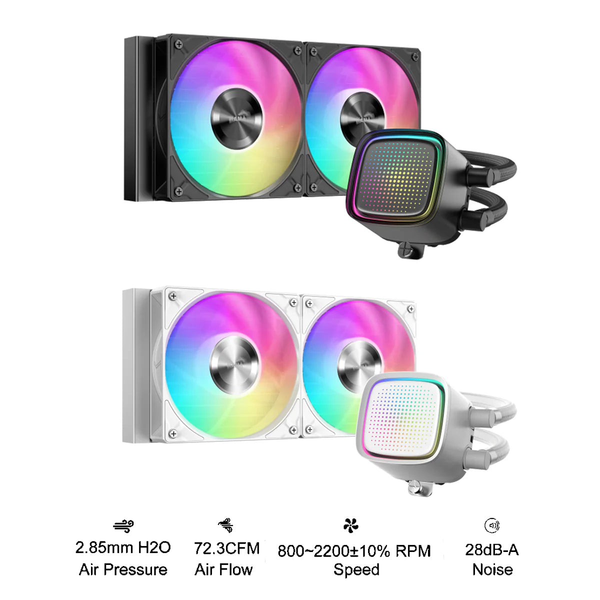 Sama L50 240mm AIO ARGB Liquid CPU Cooler with Dot-Matrix Infinity Mirror Effect