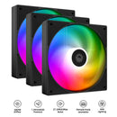 ID-Cooling ARGB Trio FX 120mm 4Pin PWM/3Pin 5V ARGB Silent Daisy Chain CPU Fan (Black, White), (AS-120-K, AS-120-W)