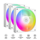 ID-Cooling ARGB Trio FX 120mm 4Pin PWM/3Pin 5V ARGB Silent Daisy Chain CPU Fan (Black, White), (AS-120-K, AS-120-W)