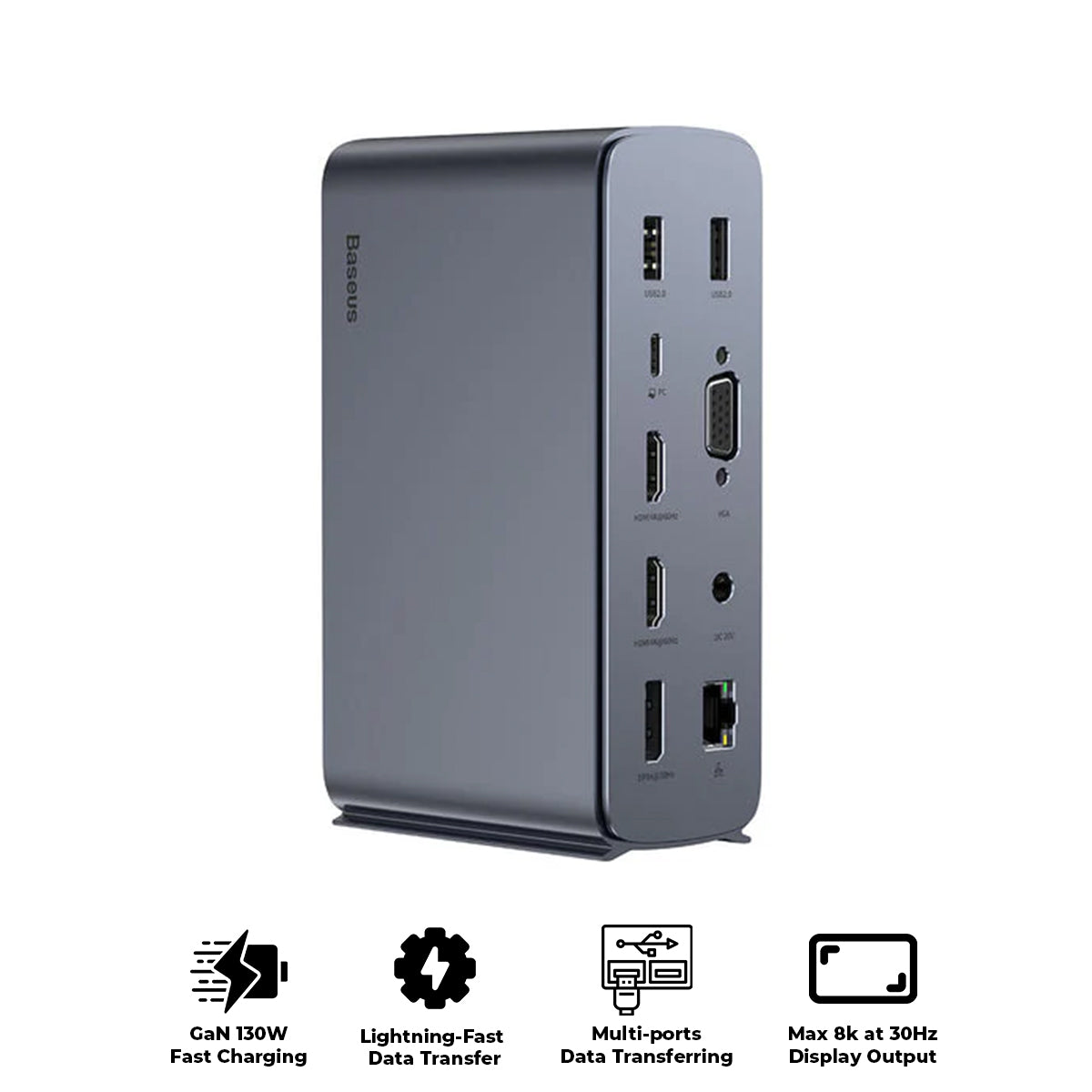 Baseus UnionJoy Pro 17-Port Quadruple-Display Multifunctional Hub Docking Station (Grey) (WKSP090013)