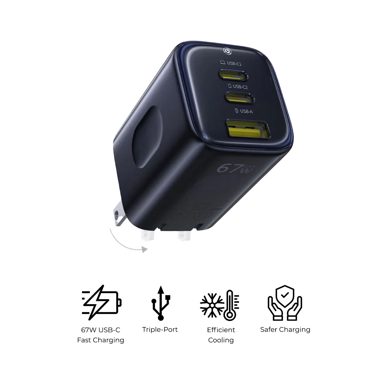Baseus PicoGo AE11 Fast Charger 2C+U 67W (Cosmic Black) (E0121000)