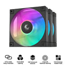 DeepCool FD12 ARGB 3-in-1 3x120mm Fans (Black)