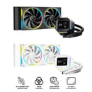 DeepCool LM240 240mm 6th Gen ARGB Liquid Cooler with 2.4" LCD Screen (Black, White) (R-LM240-BKDMMC-1, R-LM240-WHDMMC-1)