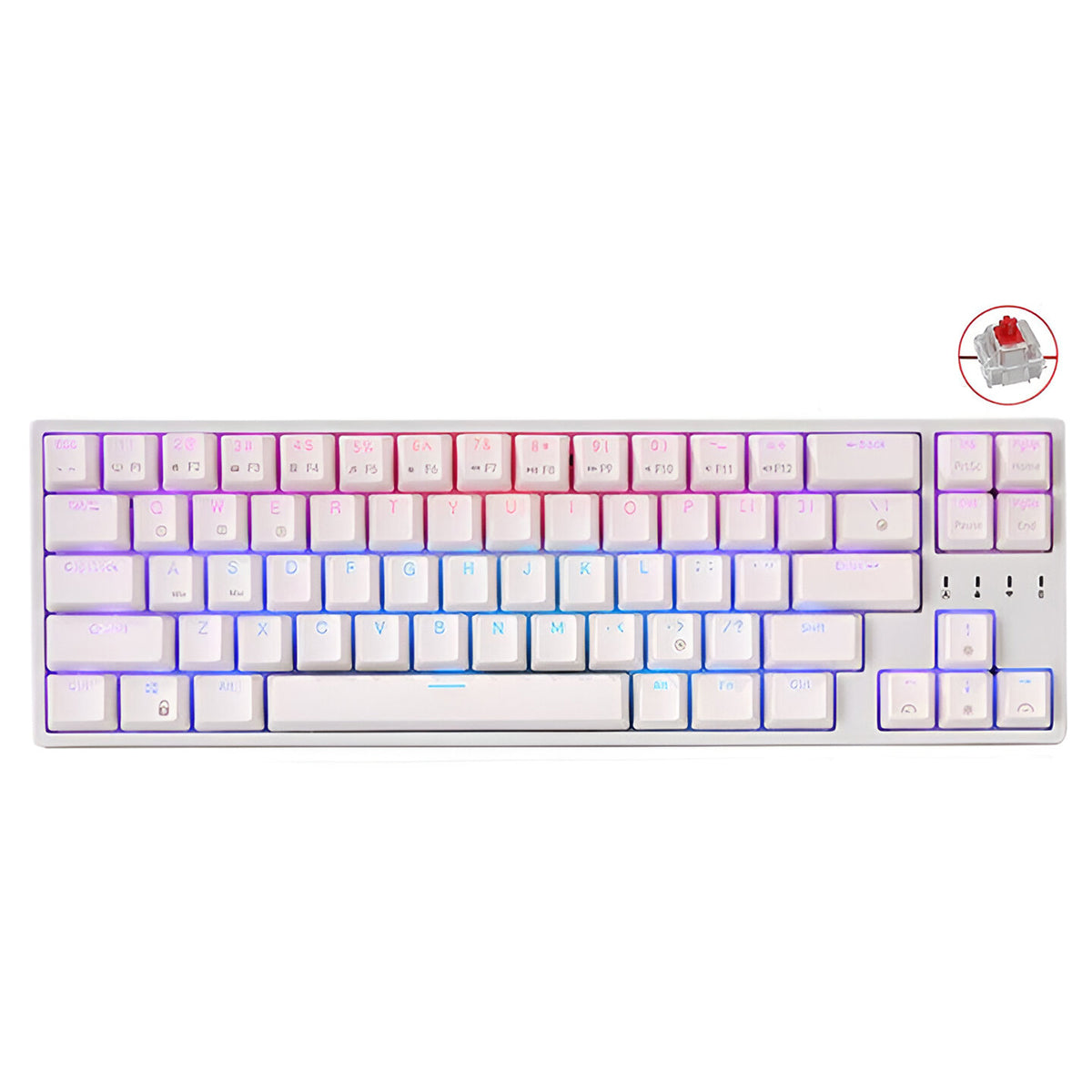 Royal Kludge RK68PLUS RK871 Tri-Mode RGB 68 Keys Hot Swappable Mechanical Keyboard White (Red Switch)