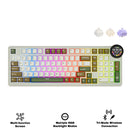 Royal Kludge RK-N99 Tri-Mode RGB 98 Keys Hot Swappable Mechanical Keyboard Palm Green (Beige, Cream, Violet Switch)