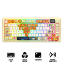 Redragon K708GF RGB Flekact Pro 81 Keys 75% Gasket Mounted Wireless Mechanical Keyboard with Customizable Smart LCD Screen (Doodle Style Design)