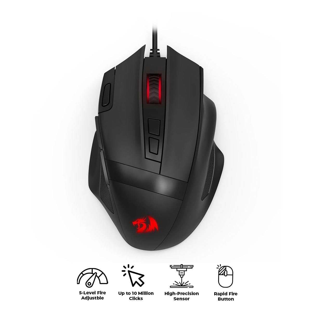 Redragon Darking M619 12800DPI Wired Gaming Mouse (Black)