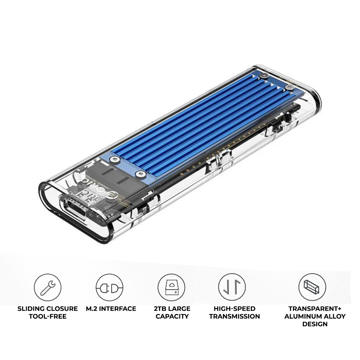 ORICO NVME M.2 SSD Enclosure (Blue) (TCM2M-C3)
