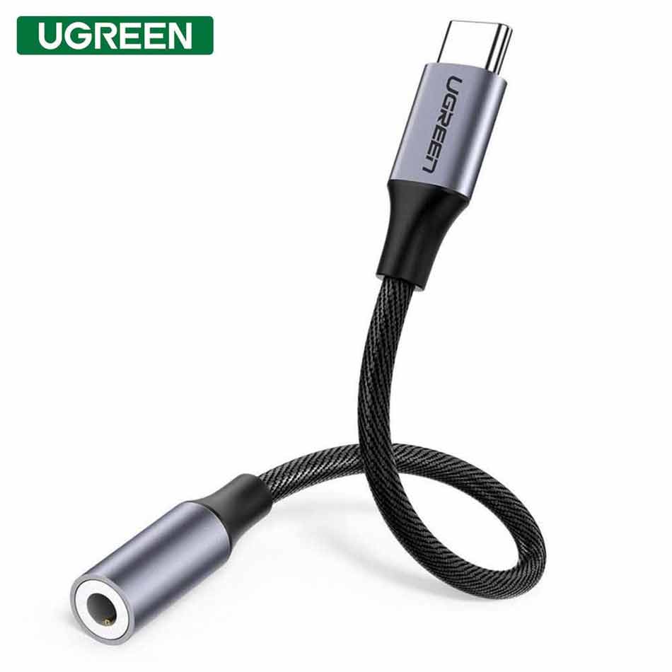UGREEN Type C Male To 3.5mm Audio Adapter 10cm (Gray) (AV142/30632) - DataBlitz