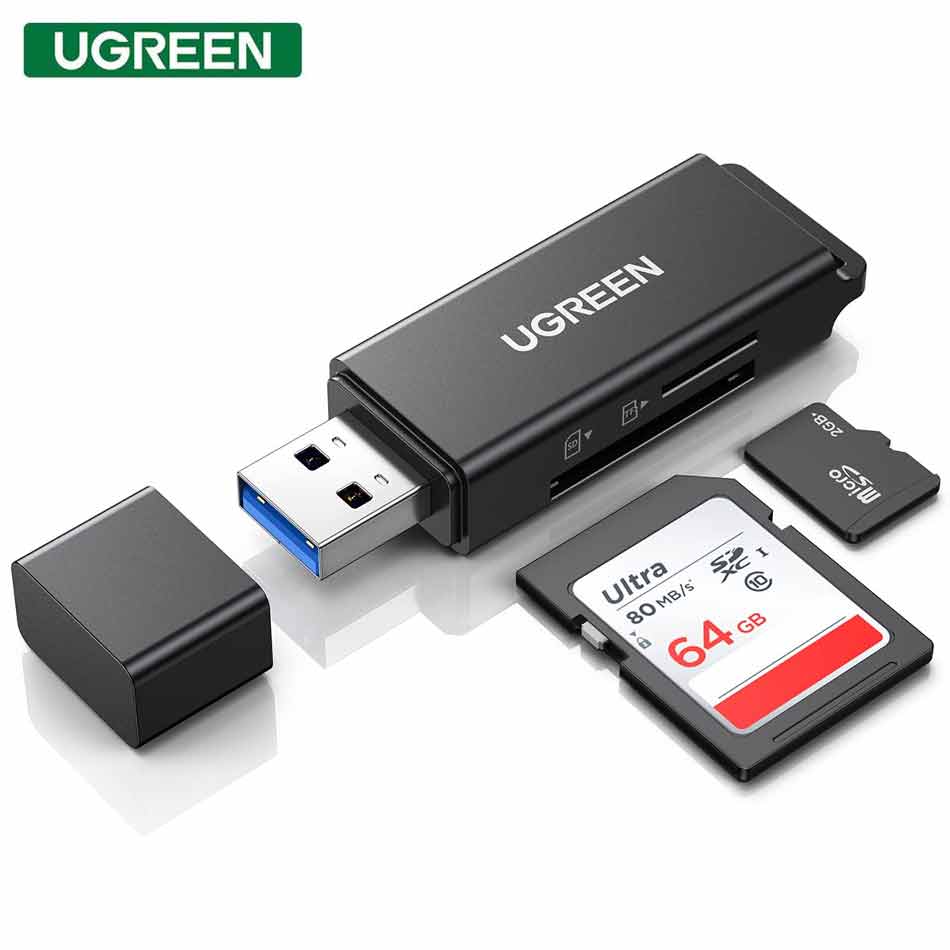 UGREEN USB 3.0 Card Reader For TF/SD (Black) (CM104/40752) - DataBlitz