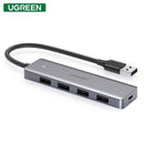 UGREEN 4-PORT USB 3.0 HUB + POWERED BY MICRO USB METAL PLATED SHELL ULTRA SLIM (CM219/50985) - DataBlitz