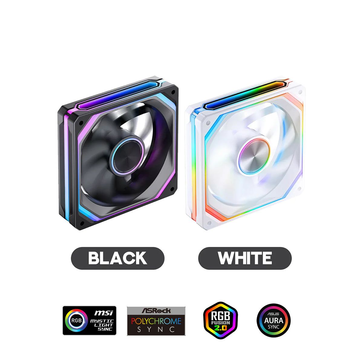 Jonsbo XA-120 120MM ARGB Infinity Mirror Series Fan (XA-120B Black, XA-120W White)