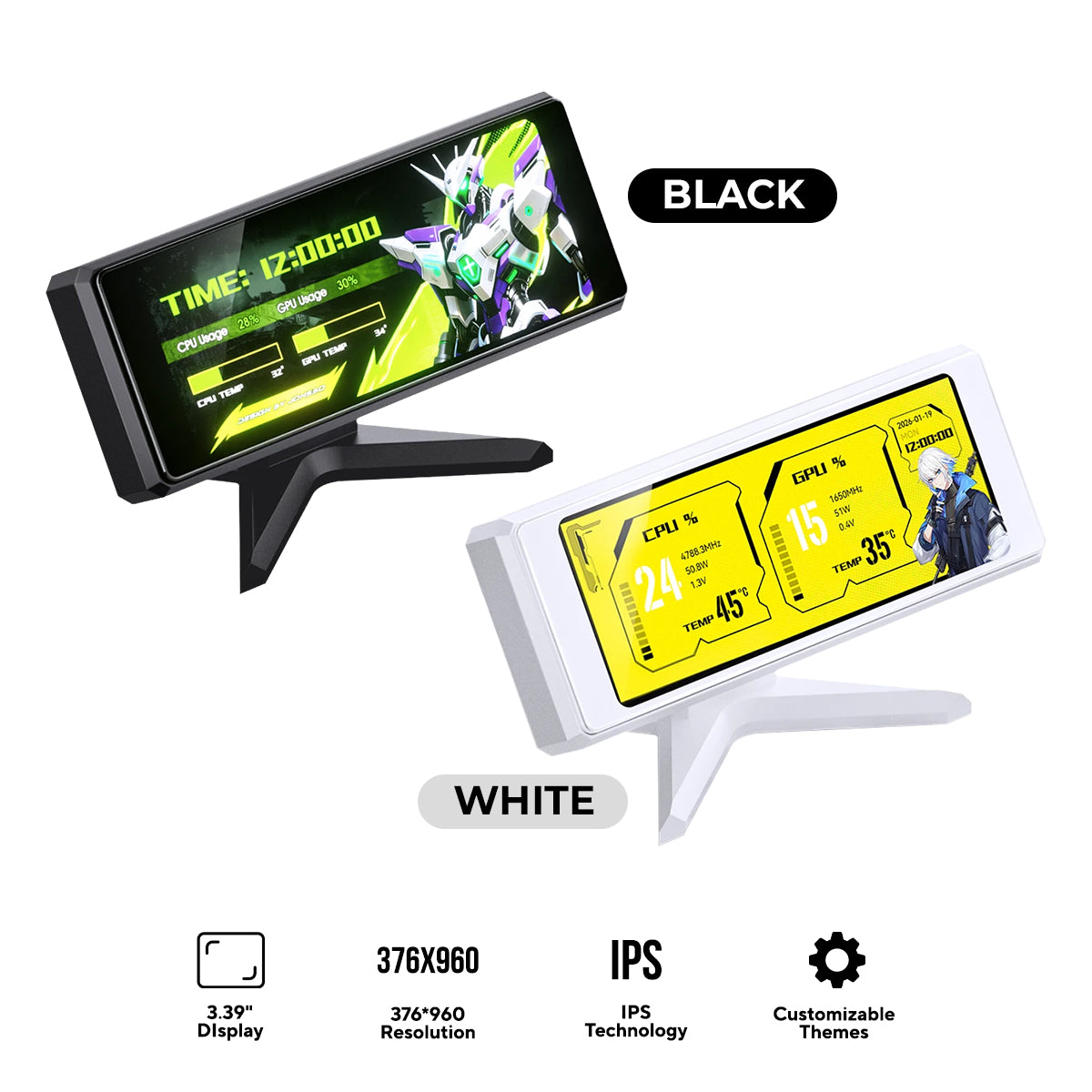 Jonsbo DS339 3.39" Display Screen (Black, White)
