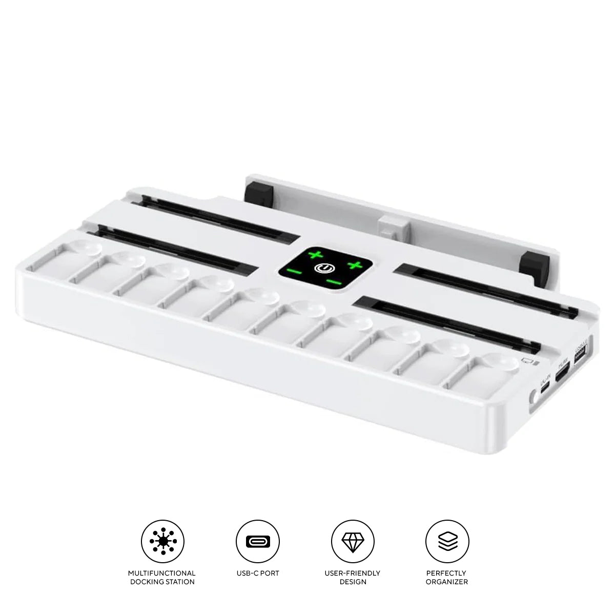 Kytok TV Dock Station with Controller Charger & Game Slots for Nintendo Switch / Nintendo Switch OLED (White) (KT-K804W)