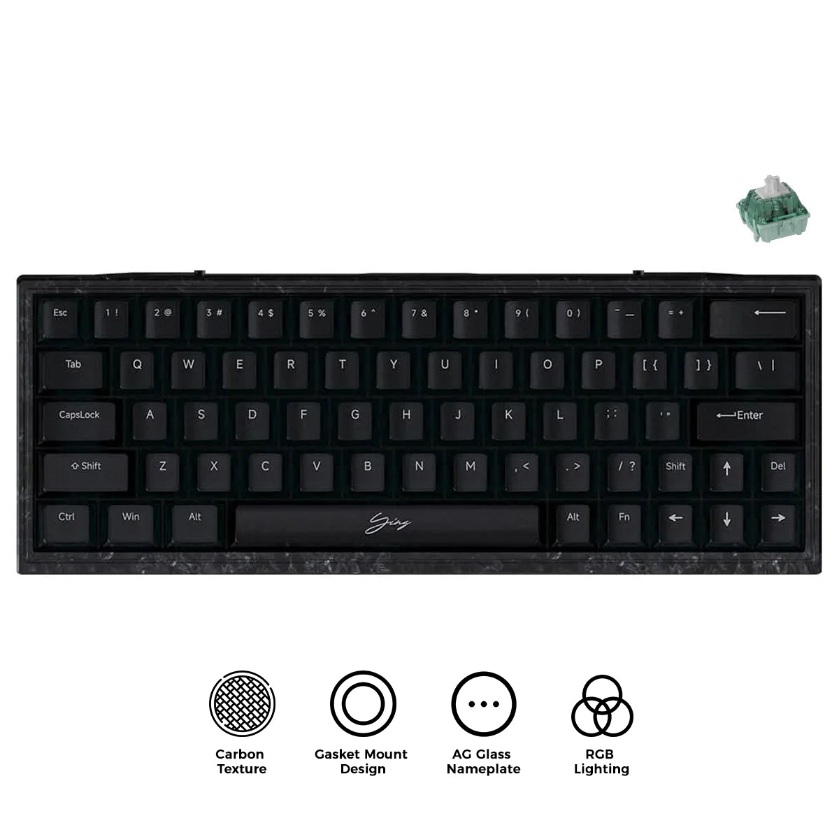 WLMouse YING63 Forged Carbon Fiber Keyboard MO (Magnetic Jade Pro)