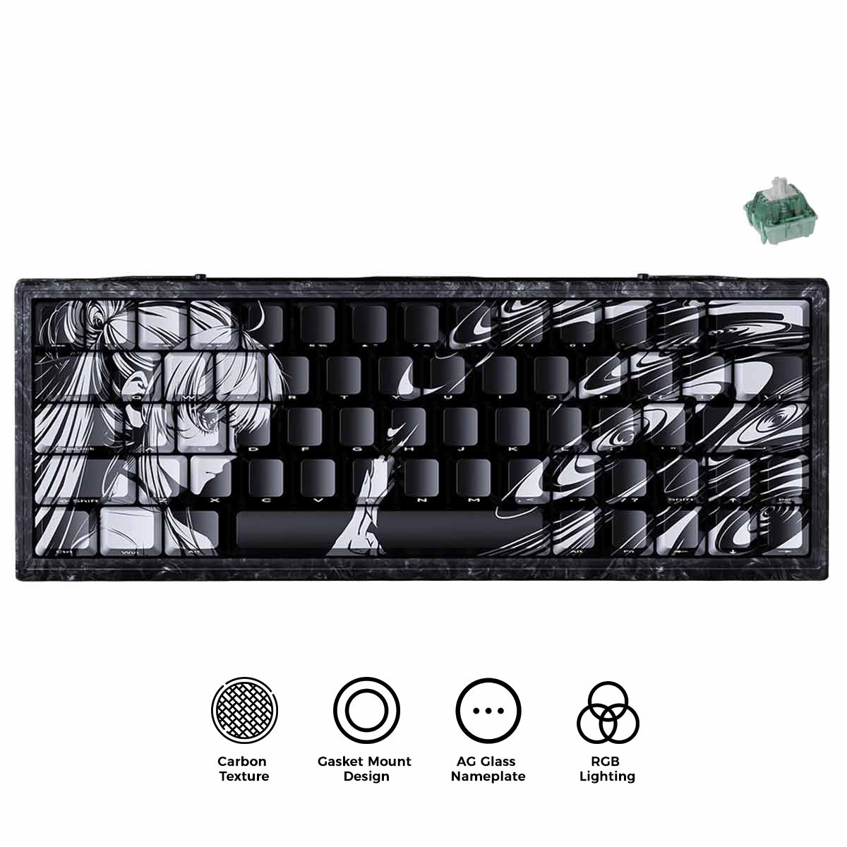 WLMouse YING63 Forged Carbon Fiber Keyboard LING (Magnetic Jade Pro)