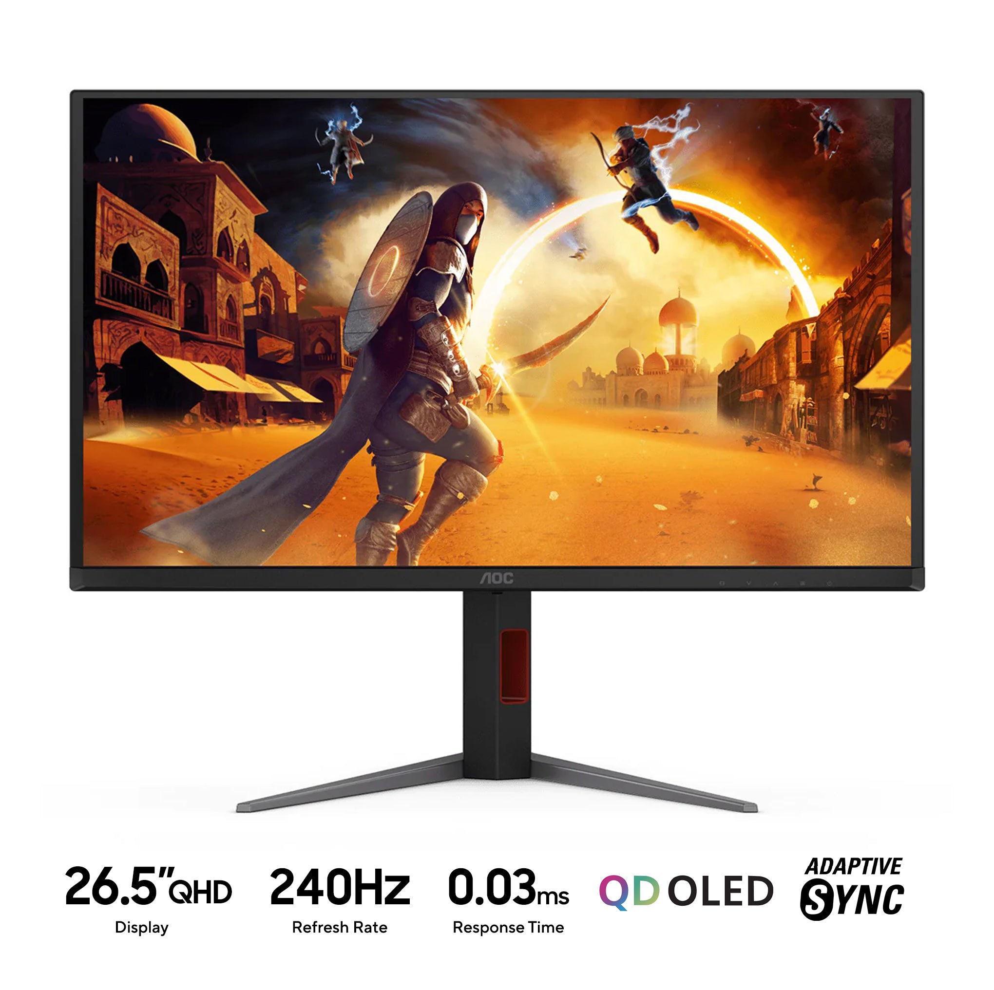 AOC Q27G4ZD/67 26.5" QHD (2560x1440) 240Hz 0.03ms GTG QD-OLED Gaming Monitor (Black & Red)