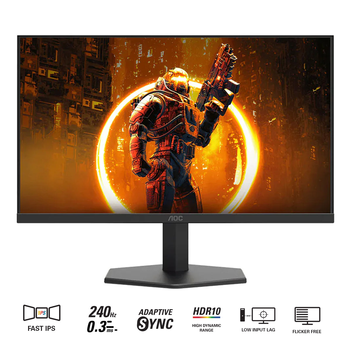 AOC 24G11ZE/71 FHD (1920x1080) 240Hz (MPRT) 1ms (GtG) Fast  IPS Adaptive Sync Gaming Monitor (Black Red)
