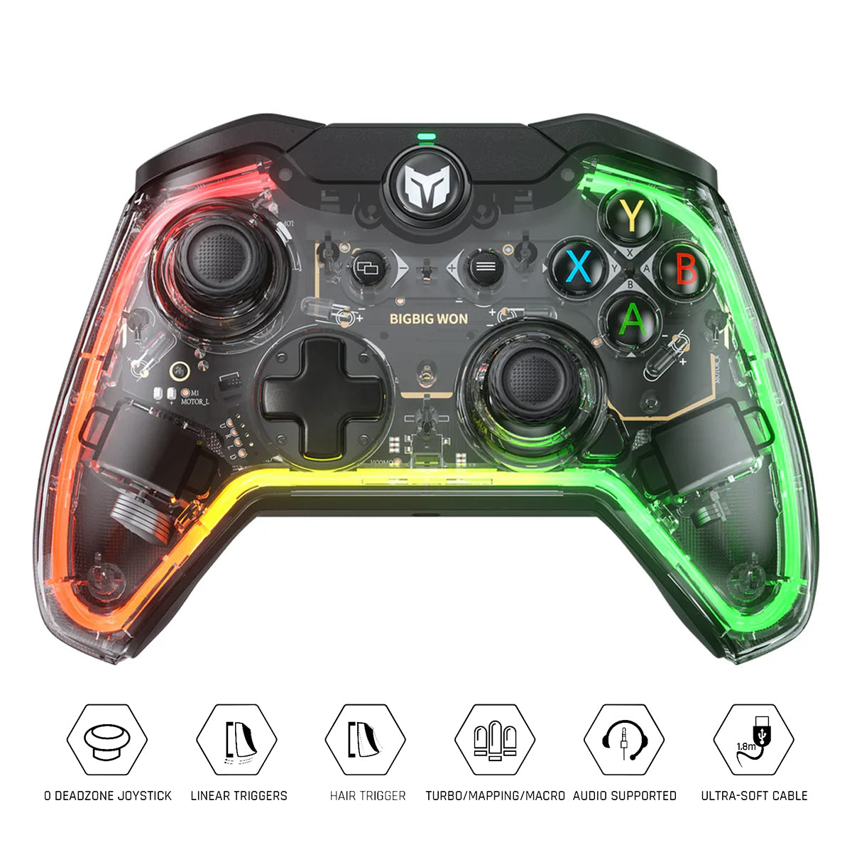 Bigbig Won Rainbow Lite Wired Gaming Controller for Win 10&11 / Switch