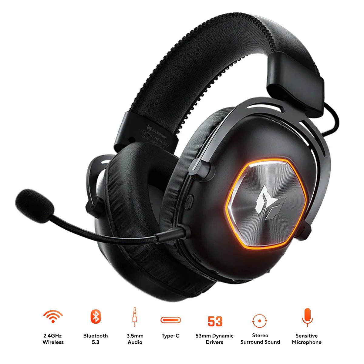 Bigbig Won Halo Pro Tri-Mode Gaming Headset for PS5 / PS4 / XboxOne / Xbox Series / Switch / PC / Android / iOS (Black)