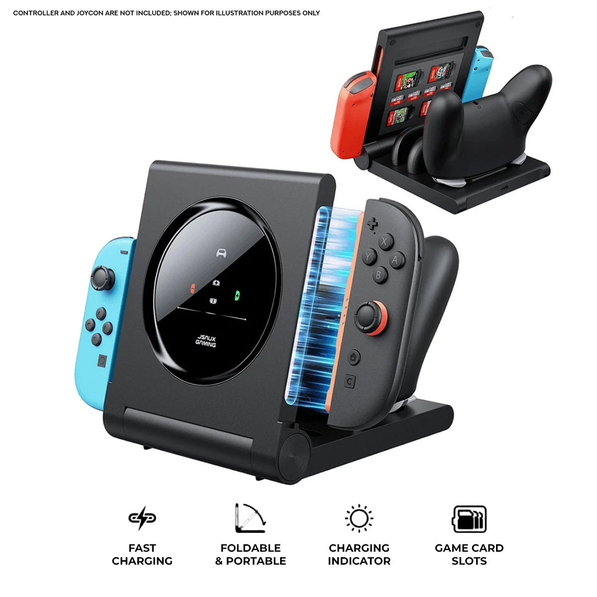 JSAUX Multi-Controller Energy Station for Nintendo Switch 2 (Black) (GP0507)
