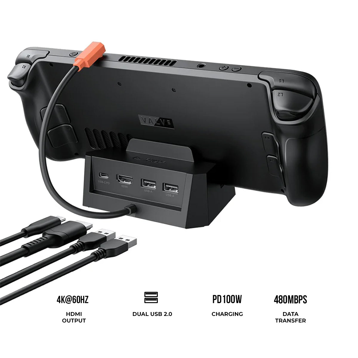 JSAUX USB-C 4-in-1 Docking Station (Black) (HB0503)