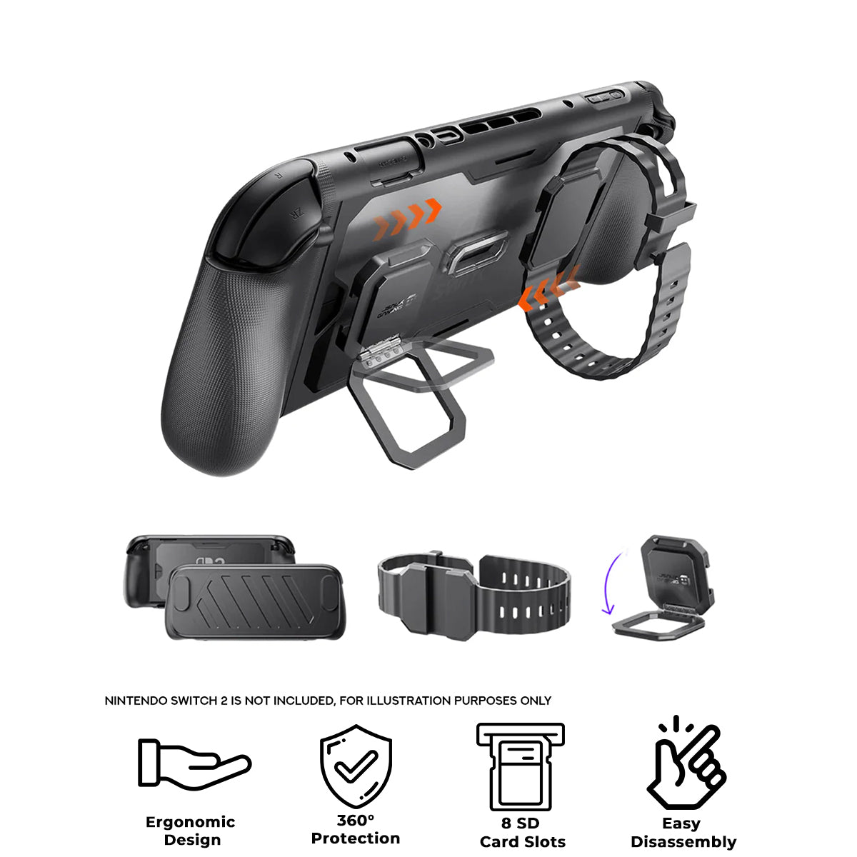 JSAUX ModCase Kickstand Kit for Nintendo Switch 2 (Black) (PC0121)