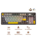 Ajazz AK980 RGB Tri-Mode 98% 97-Keys Gasket-Mounted Hot-Swappable Mechanical Keyboard with 1.14" TFT Display Screen & Knob (Black/Grey/Yellow) (Maillard Switch, Gift Switch V2)