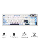 Ajazz AF98 Plus RGB Tri-Mode 97-Keys Membrane Keyboard (Blue/White/Blue)