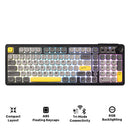 Ajazz AF98 Plus RGB Tri-Mode 97-Keys Membrane Keyboard (Black/Grey/Yellow)