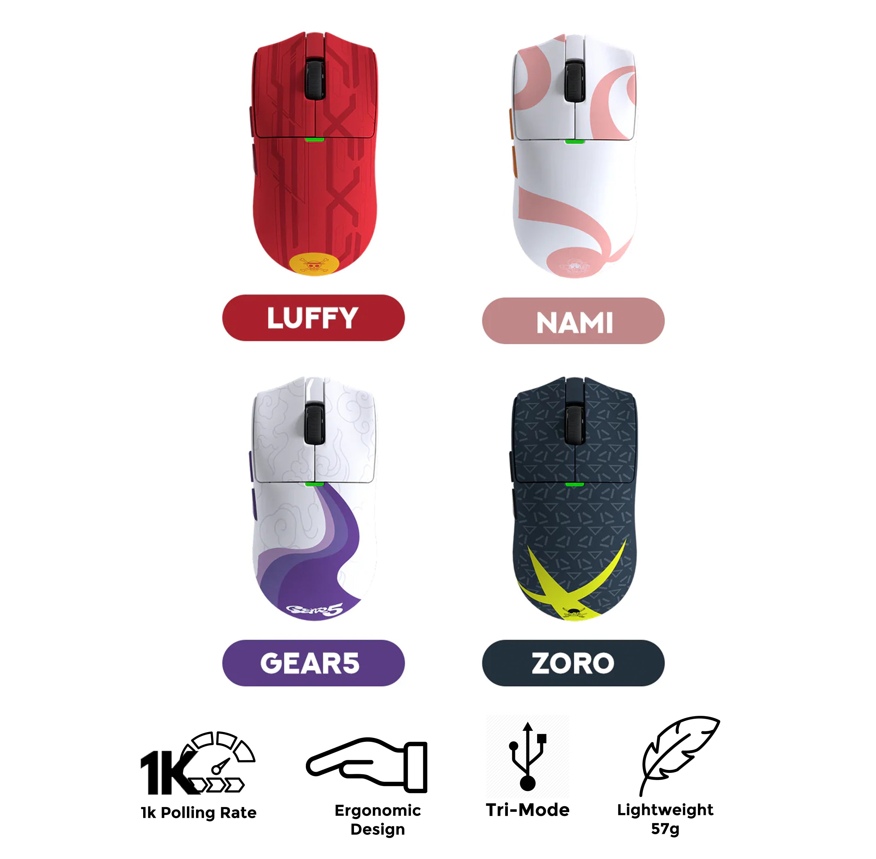 Fantech x One Piece WG13E Tanto Tri-Mode Gaming Mouse