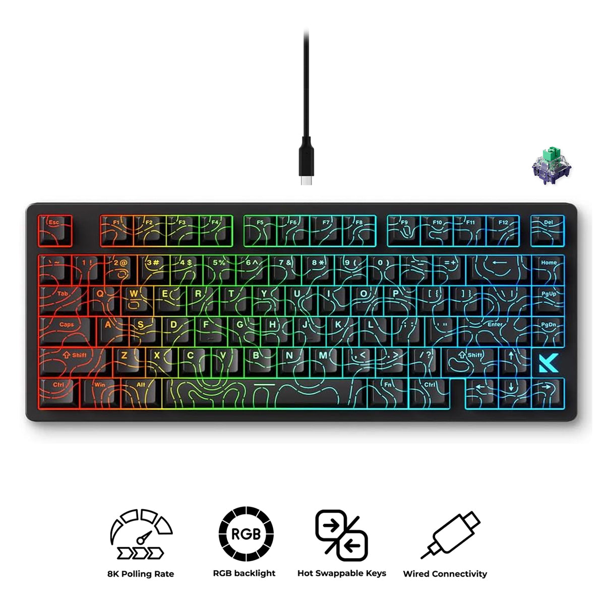 MCHOSE Jet 75 RGB Wired Hot-Swappable Mechanical Keyboard